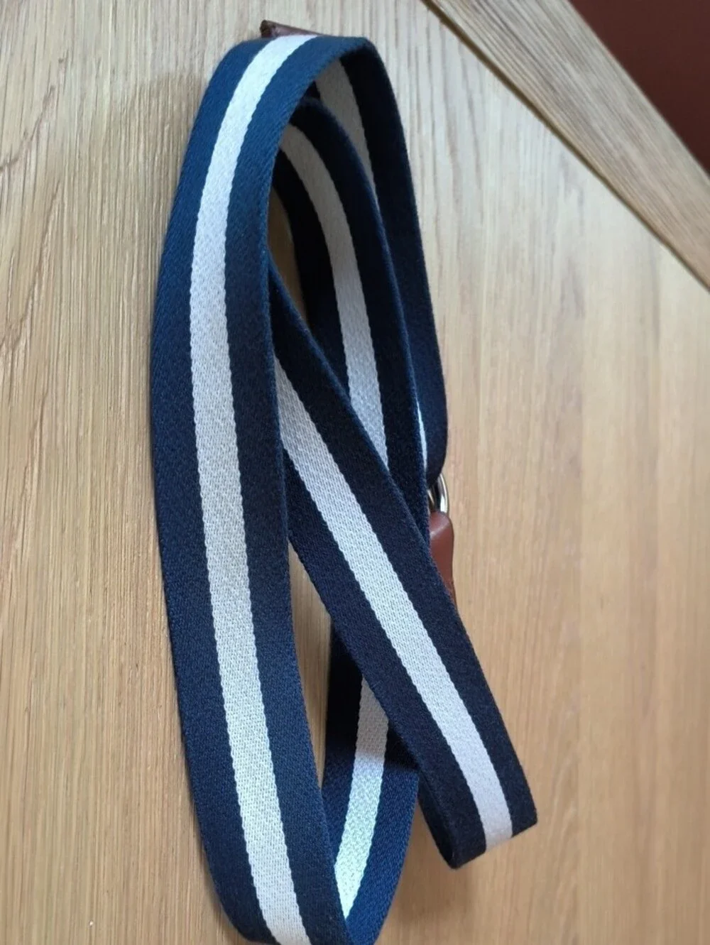 Polo Ralph Lauren US Open Canvas O-Ring Belt Navy White Stripe Size L 48